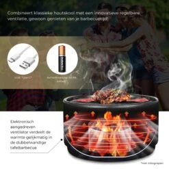 Ozocozy BBQ-ONE Houtskool Tafelbarbecue - Ø30 Cm- Zwart - Incl. Draagtas, Siliconen Bakkwast En RVS-Barbecuetang 22 Ozocozy BBQ-ONE Houtskool Tafelbarbecue - Ø30 Cm- Zwart - Incl. Draagtas, Siliconen Bakkwast En RVS-Barbecuetang -Woninginrichtingseries Winkel 1200x1200 738