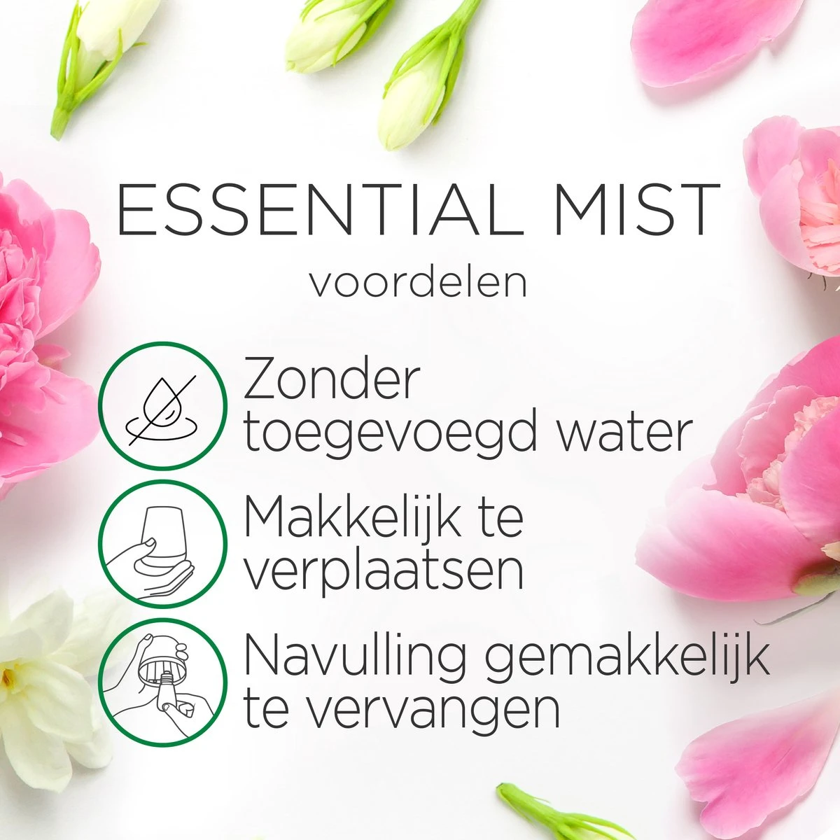 Air Wick Essential Mist Automatische Luchtverfrisser - Verfrissende Pioen En Jasmijn - 3 Navullingen 7 Air Wick Essential Mist Automatische Luchtverfrisser - Verfrissende Pioen En Jasmijn - 3 Navullingen - Afbeelding 5