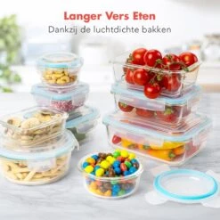 KitchenBrothers Meal Prep Bakjes - Set - Luchtdicht - BPA Vrij - Glas - 9 Stuks -Woninginrichtingseries Winkel 1200x1200 787