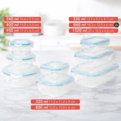 KitchenBrothers Meal Prep Bakjes - Set - Luchtdicht - BPA Vrij - Glas - 9 Stuks -Woninginrichtingseries Winkel 1200x1200 788