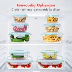 KitchenBrothers Meal Prep Bakjes - Set - Luchtdicht - BPA Vrij - Glas - 9 Stuks -Woninginrichtingseries Winkel 1200x1200 790