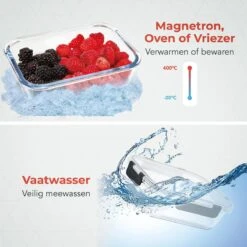 KitchenBrothers Meal Prep Bakjes - Set - Luchtdicht - BPA Vrij - 1L - Glas - 5 Stuks -Woninginrichtingseries Winkel 1200x1200 805