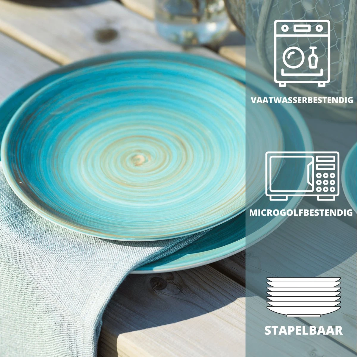 Cosy&Trendy Serviesset 24-delig Turbolino Blauw 11 Cosy&Trendy Serviesset 24-delig Turbolino Blauw - Afbeelding 9