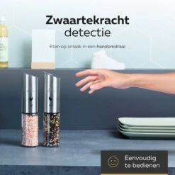 101Products Peper- & Zoutmolen Elektrisch - USB Oplaadbaar - Pepermolen - Zoutmolen - RVS -Woninginrichtingseries Winkel 1200x1200 86