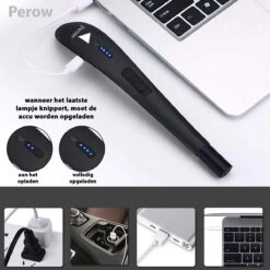 Oplaadbare Lange Elektrische Aansteker - Zwart - Duurzame Plasma Aansteker - Inclusief Cadeauverpakking - BBQ - Kaarsen -Woninginrichtingseries Winkel 1200x1200 9