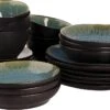 Palmer Serviesset Lotus Stoneware 6-persoons 24-delig Zwart Turquoise -Woninginrichtingseries Winkel 1200x707 1