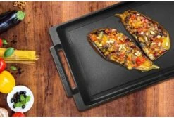 Eurolux Teppanyaki Plaat Met Grepen - 41 X 24 X 2.5 Cm - Zwart - Aluminium - Geschikt Voor Alle Warmtebronnen -Woninginrichtingseries Winkel 1200x815