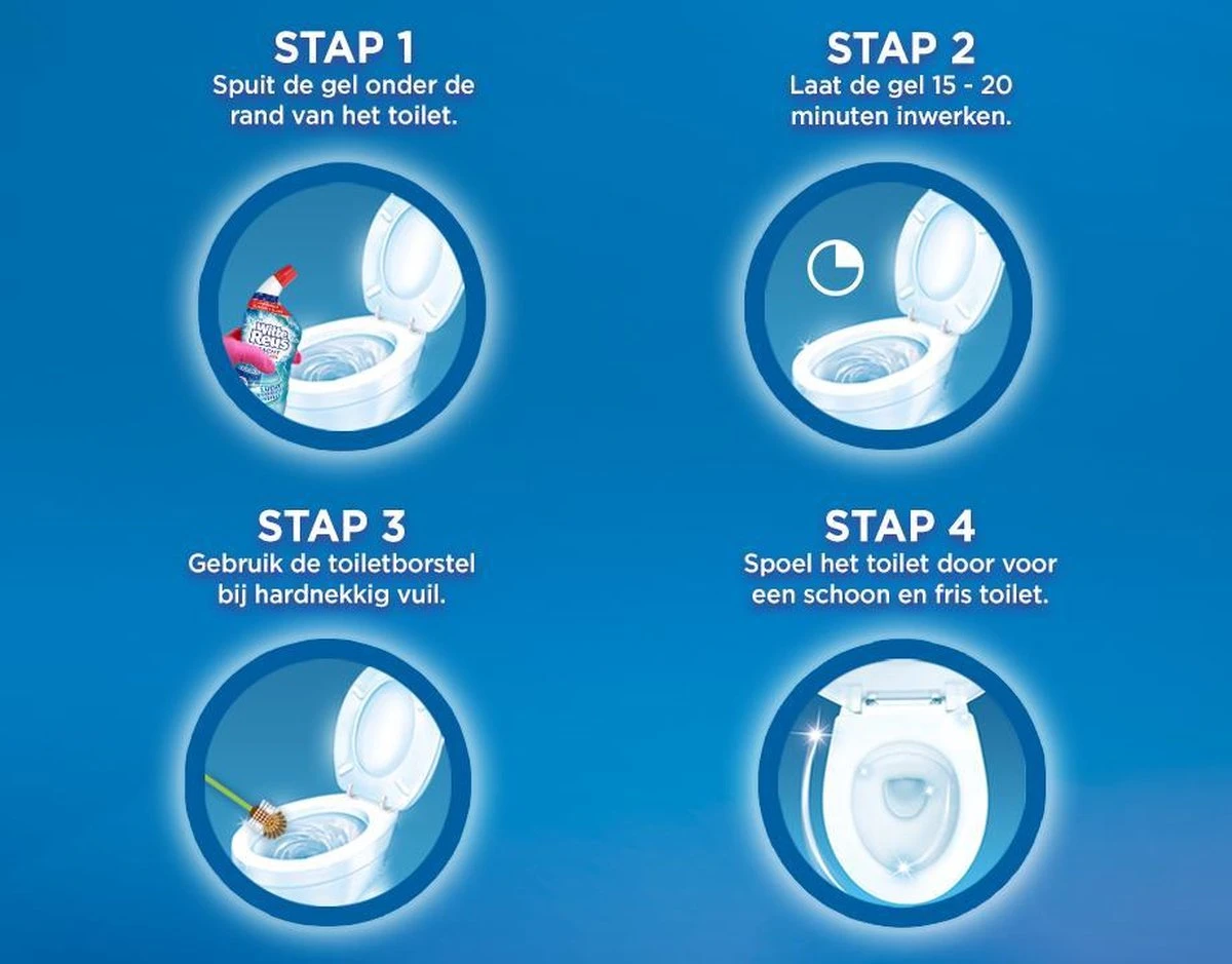 Witte Reus Toiletreiniger - Kracht Actief Gel Oceaan - Voordeelverpakking 10 X 700ml 8 Witte Reus Toiletreiniger - Kracht Actief Gel Oceaan - Voordeelverpakking 10 X 700ml - Afbeelding 6