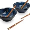EDO JAPAN - RAMEN BOWL SET/6 2PERS HANA BLAUW O/22CM|H9CM -Woninginrichtingseries Winkel 1200x957