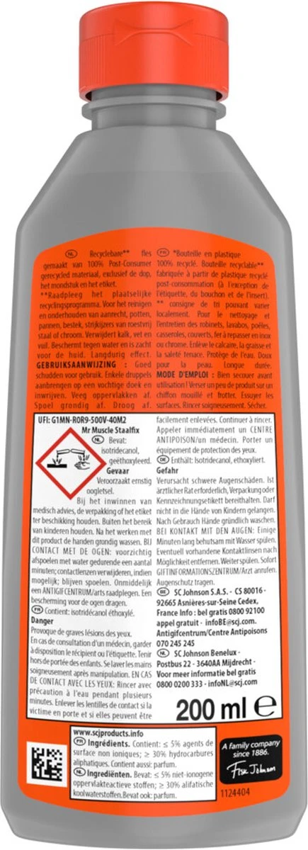 4x Mr. Muscle Staalfix 200 ML 4 4x Mr. Muscle Staalfix 200 ML - Afbeelding 2