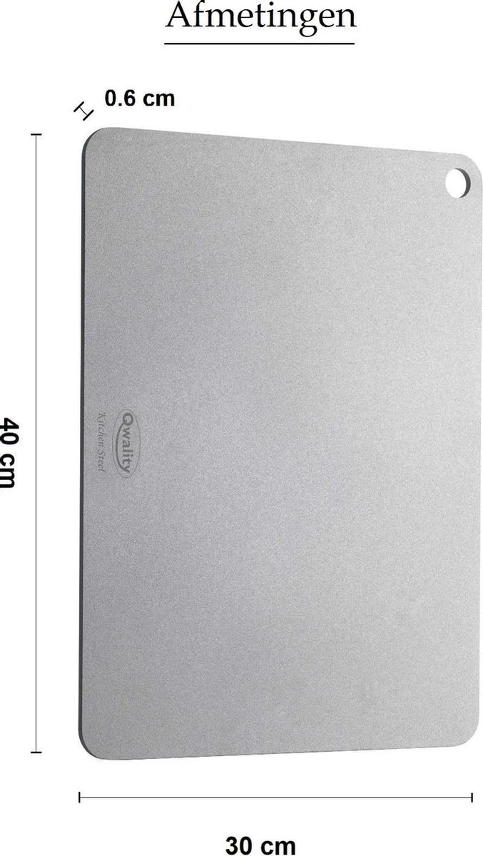 Pizzasteen Van Staal – Pizza Steen - Pizza En Brood Bakken - 40 X 30 X 0,6 Cm - Cadeau Voor Man - Kitchen Steel By Qwality 5 Pizzasteen Van Staal – Pizza Steen - Pizza En Brood Bakken - 40 X 30 X 0,6 Cm - Cadeau Voor Man - Kitchen Steel By Qwality - Afbeelding 3