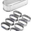 Sloffenring Taartvorm Set Met 8x Sloffenvorm Bakvorm En 1x Verstelbaar Bakframe – Slofvorm – Slofring – Slof Rond – Bakring Ovaal – Taartring – Kookring – Garneerring -Woninginrichtingseries Winkel 888x1200