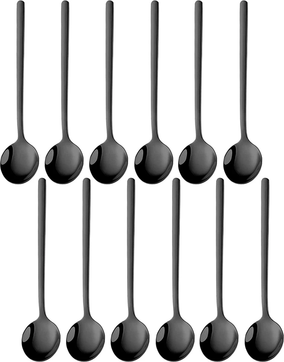 House Of Husk® Theelepels Set - Theelepeltjes - Koffielepels - Koffielepeltjes - RVS - 13cm - 12 Stuks - Zwart 3 House Of Husk® Theelepels Set - Theelepeltjes - Koffielepels - Koffielepeltjes - RVS - 13cm - 12 Stuks - Zwart