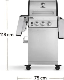Burnhard Gas BBQ FRED JR. Deluxe - 2 Branders - Incl. Keramische Infraroodbrander & Afdekhoes - Deluxe -Woninginrichtingseries Winkel 961x1200